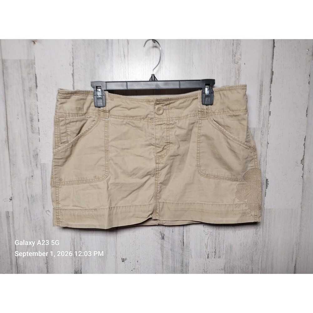 American Eagle Y2K Khaki Low Rise Micro Mini Skirt Size 14